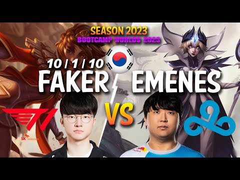 T1 Faker vs C9 EMENES - Faker TALIYAH vs EMENES LEBLANC Mid - Patch 13.19 KR Ranked