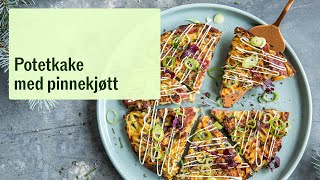 Potetkake med rester av pinnekjøtt