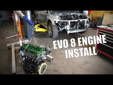 RUSTY EVO BUILD #9 // NEW 4G63 Engine is Installed