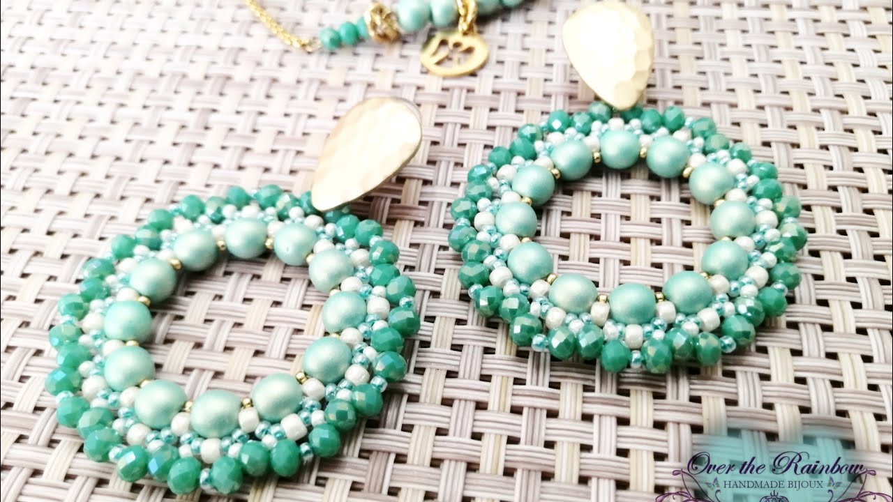 Orecchini a Cerchio con perle e cipollotti 3x4 - Tutorial Orecchini BonBon