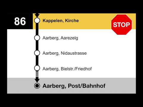 PostAuto Ansagen - 86 Biel/Bienne – Nidau – Bellmund – Kappelen – Aarberg