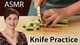 Beginner Knife Skills Practice (Slow Chopping with ASMR)