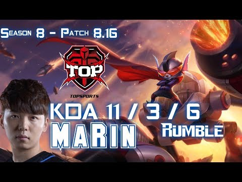TOP MaRin RUMBLE vs SINGED Top - Patch 8.16 KR Ranked