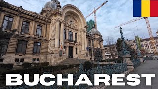 【4K】🇷🇴 Bucharest Walking Tour | Winter Bucharest Feels Strange… But Beautiful💖