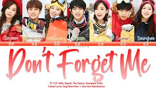 [T-S] – &#39;Don’t Forget Me (나를 잊지 말아요)&#39; Lyrics 가사 + Line Distribution (Color Coded Han/Rom/Eng)
