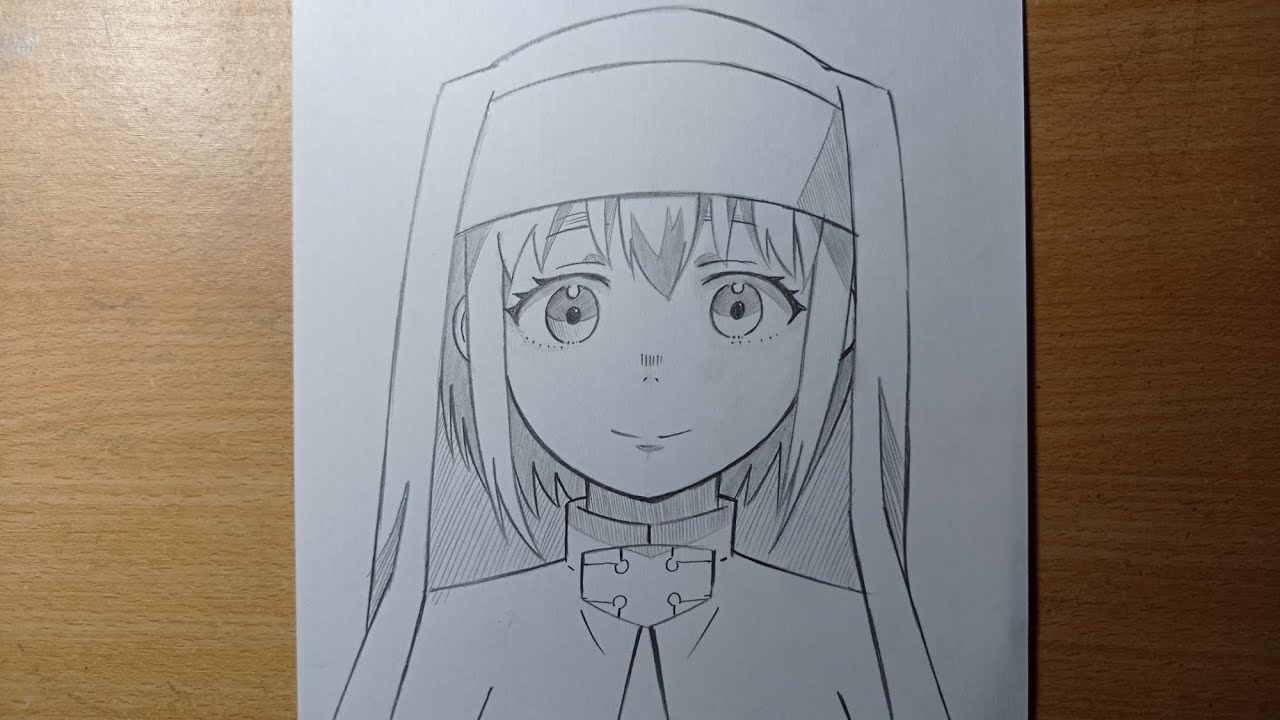 How to draw Sister Iris from Fire force easy step-by-step | anime drawing tutorial easy