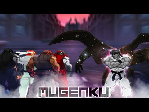 Dark God Ryu Team vs Black Holy Ryu. Street Fighter Mugen Multiverse