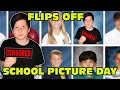 Kid Flips Off During His School Pictures GROUNDED