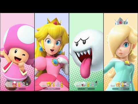 Super Mario Party Jamboree - Peach vs Rosalina vs Toadette vs Boo - Goomba Lagoon