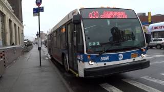 preview picture of video 'MTA New York City Bus: NovaBus LFS #8090 Q30 @ Archer Avenue & Sutphin Boulevard!'
