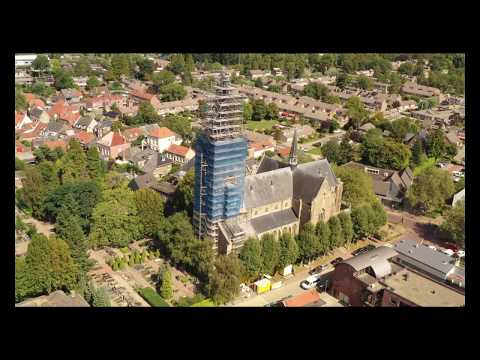 Kerk Antonius Abt Terheijden under construction 4k/2160p Aerial footage
