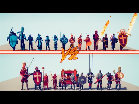 MEGA MEDIEVAL TEAM vs ICE AND FIRE TEAM - Totally Accurate Battle Simulator | TABS