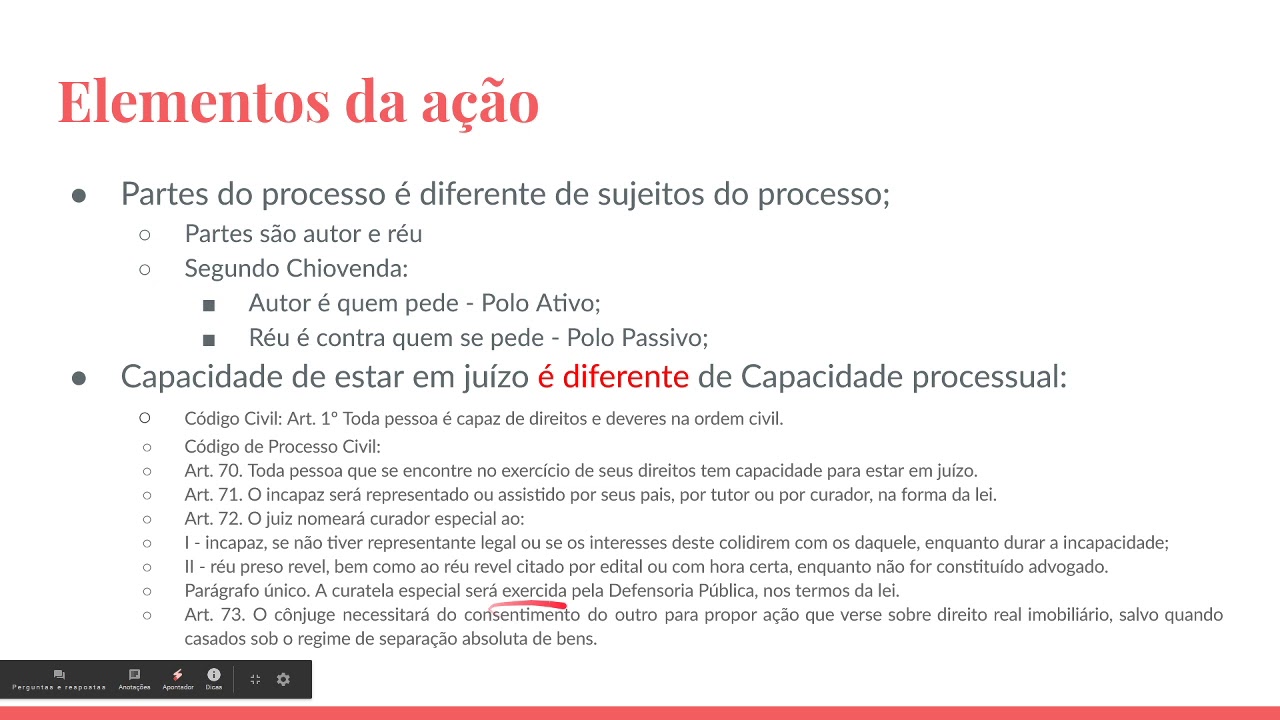 Teoria Geral do Processo - Teoria da Ação, Elementos da Ação e Condições da Ação