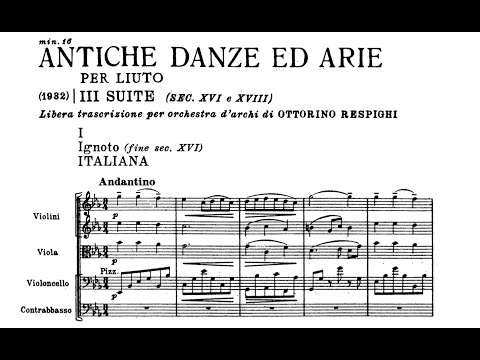 O. Respighi - Ancient Airs and Dances, Suite No. 3 [SCORE VIDEO]