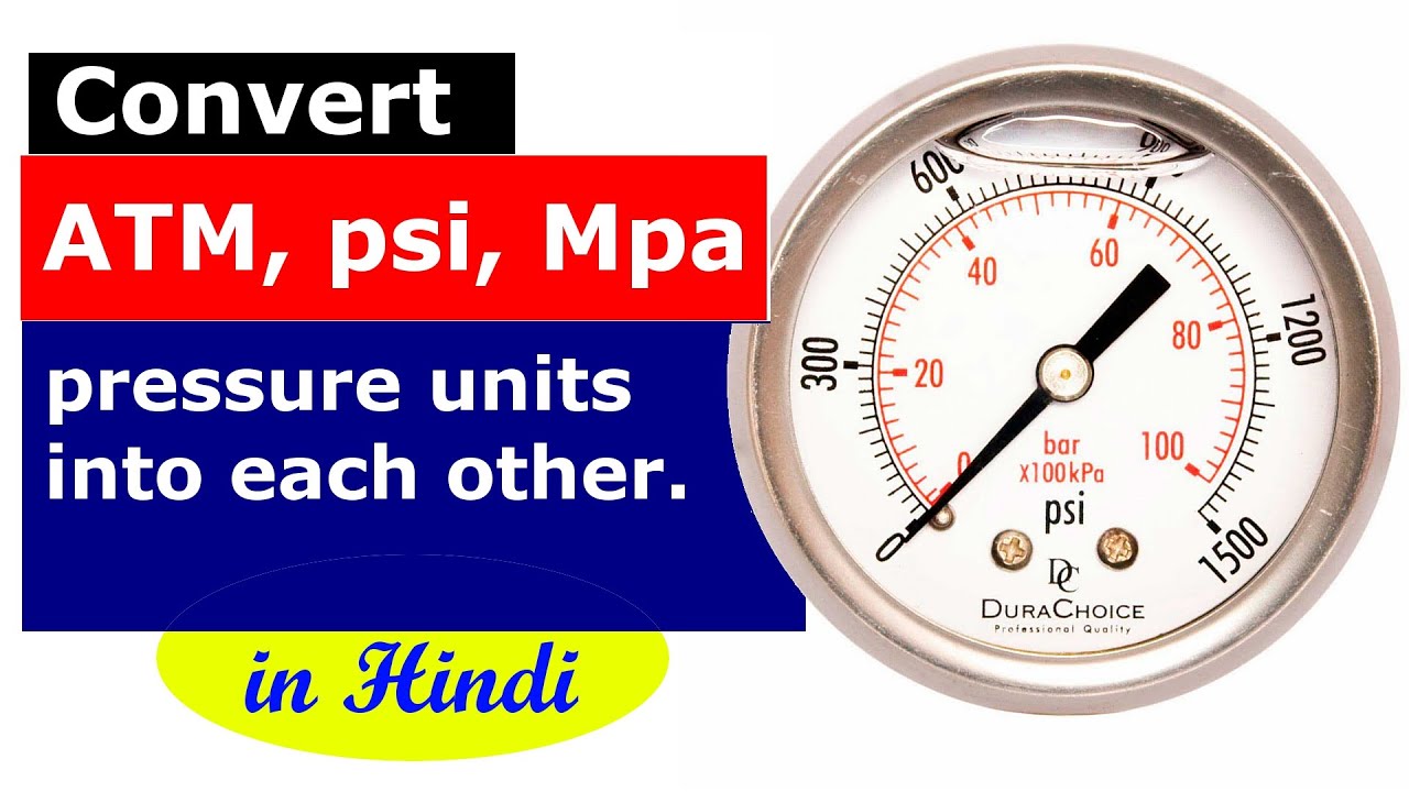 Convert ATM, psi, Mpa pressure units into each other.