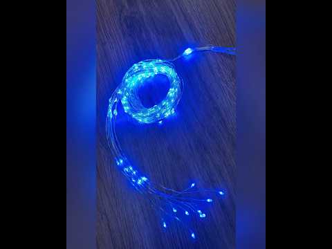 Гірлянда новорічна Кінський Хвіст 200LED 10 ниток по 2м колір Синій режими статика і мерехтіння від батарейок