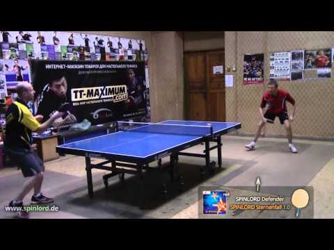 SPINLORD Sternenfall 1.0 mm - chopping against topspin on SPINLORD Defender
