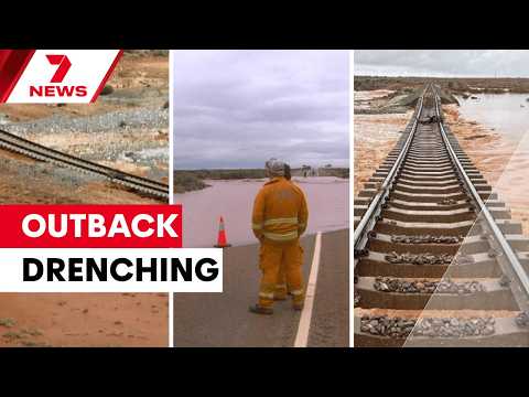 Major outback rail line cut off as heavy rains hit South Australia's north | 7NEWS