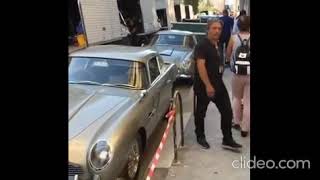 James Bond - No Time To Die: Aston Martin DB5 cars on parade in Matera, Italy