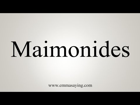 How To Say Maimonides