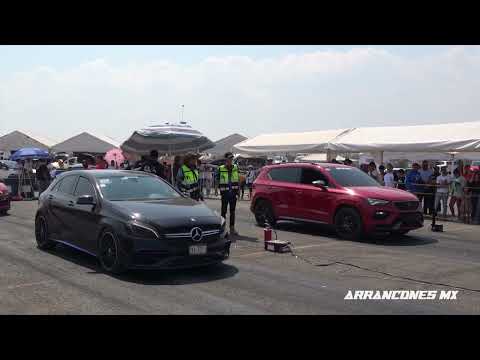 Ateca Cupra vs Charger Hellcat y A45 AMG | Drag Racing