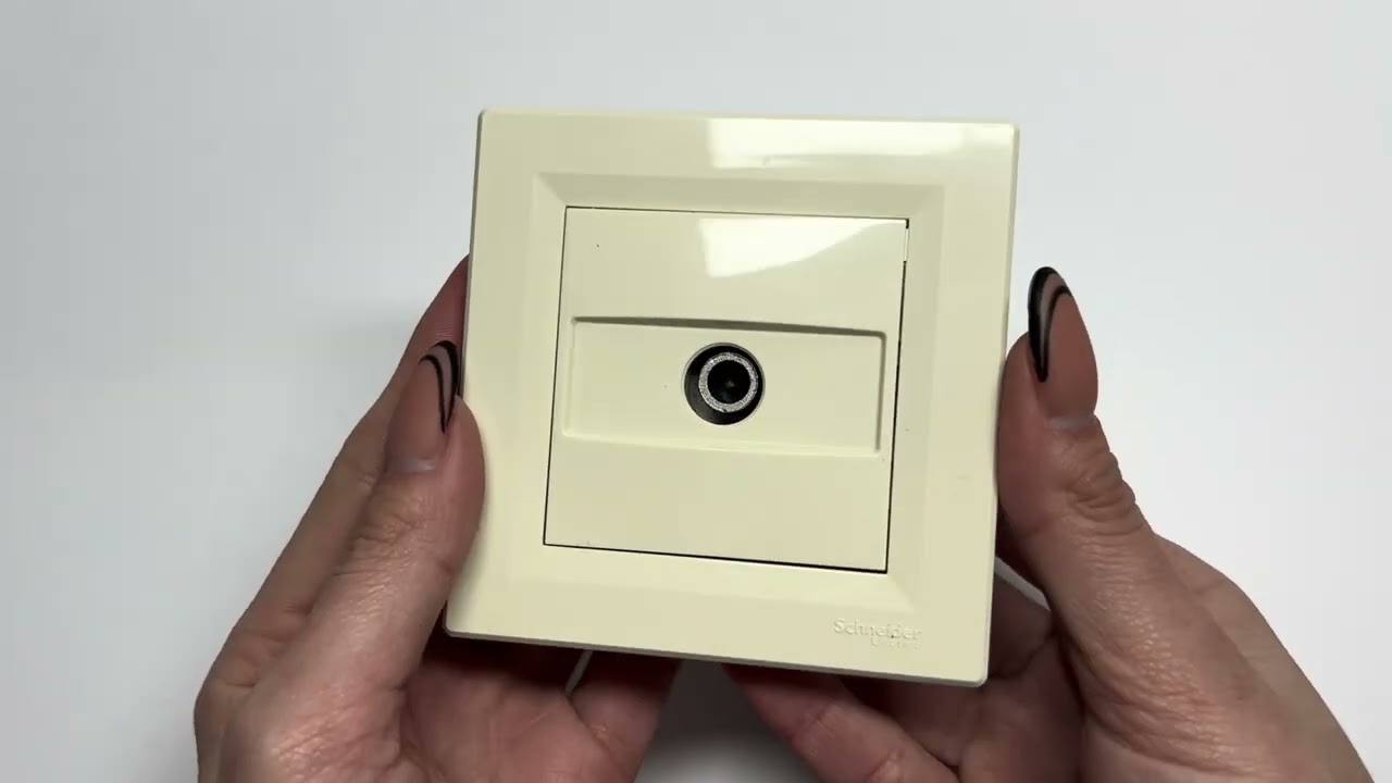 Розетка концевая телевизионная SCHNEIDER Asfora крем с рамкой EPH3200123