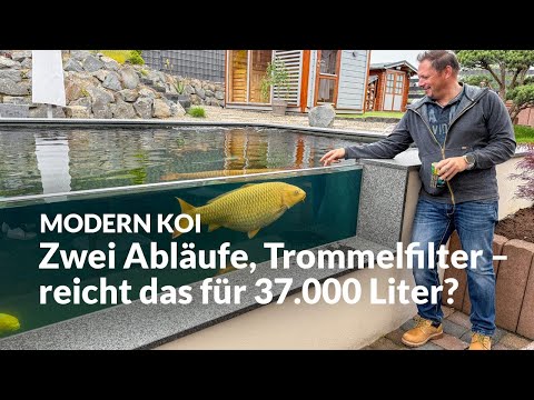 Ingo's 37,000-liter raised pond with glass pane | Modern Koi Blog #7597
