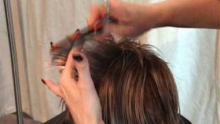 Pixie Hair cut razored and scissor sliced by Sharon Sovinski