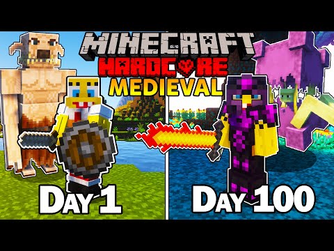 Mythbustingnoob - I Survived 100 Days In a MEDIEVAL WORLD In Hardcore Minecraft.