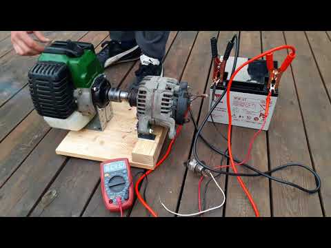 DIY How to make weedeater 12V generator New project Alternator. Amazing Life Hacks