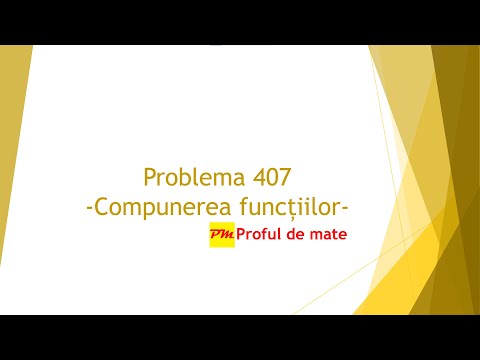 Problema 407: Compunerea funcțiilor #profuldemate2020 #Bacalaureat #Evaluare #Națională #matematică