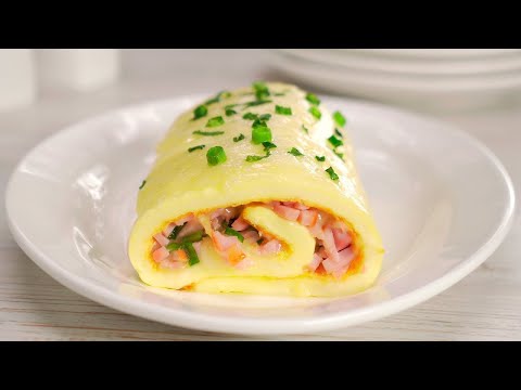Tasty Brunch Idea! EGG ROLL Omelet With HAM | How To Make HAM OMELETTE ROLL. Recipe by Always Yummy!