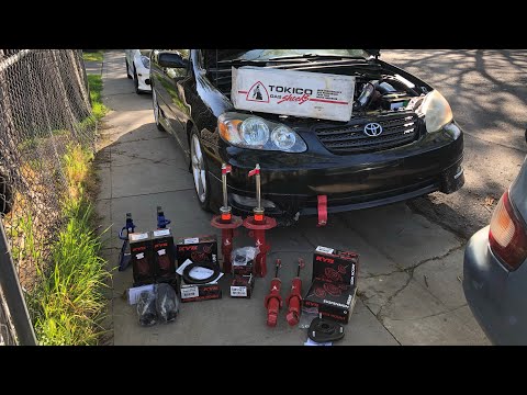 Corolla XRS gets brand new Tokico HTS suspension / How to replace front and rear struts