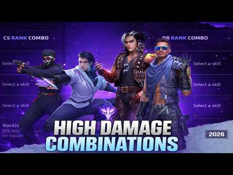 HIGH DAMAGE SKILL COMBINATION 2026 | Best Character Skill for BR rank | CS rank Character Skill