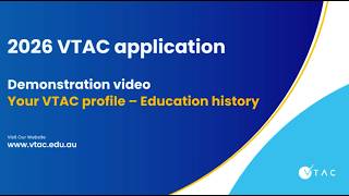 2026 VTAC application demonstration: Education history