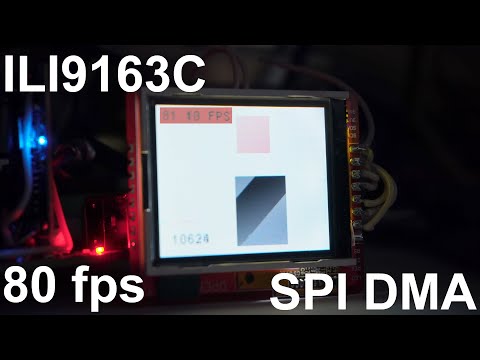 Driving an ILI9163C 160x128 SPI display at 80 fps using DMA on STM32
