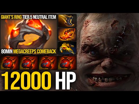 Epic 80Min Megacreeps Comeback!!! 12000HP Pudge - 4xHearts ft Giant's Ring | Pudge Official