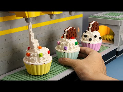LEGO CUPCAKE FACTORY | The Ultimate Lego Food Machine in real life