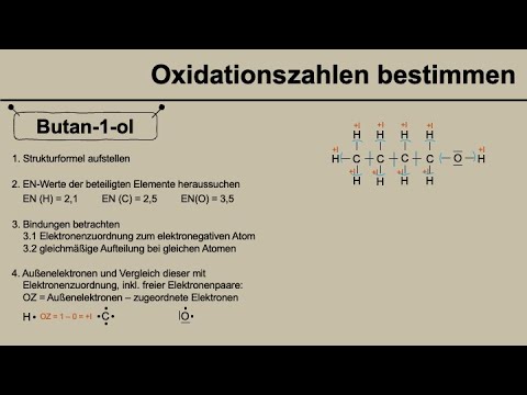 Oxidationszahlen bestimmen für Butan-1-ol / 1-Butanol / Organische Chemie