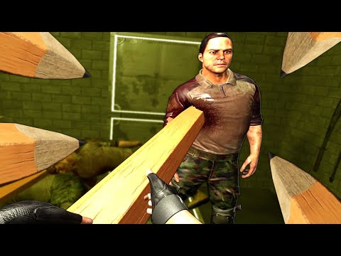 I Shot GIANT Pencils into Ragdolls in Hard Bullet VR Gameplay!