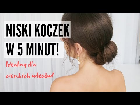 Prosta fryzura dla cienkich włosów - niski koczek w 5 minut!