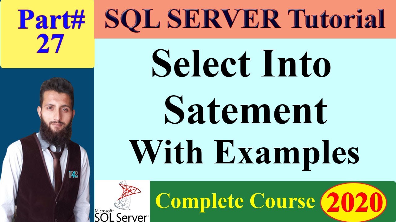 SQL Server Course | 27 SQL INSERT INTO SELECT Statement - Insert all data from one table to another