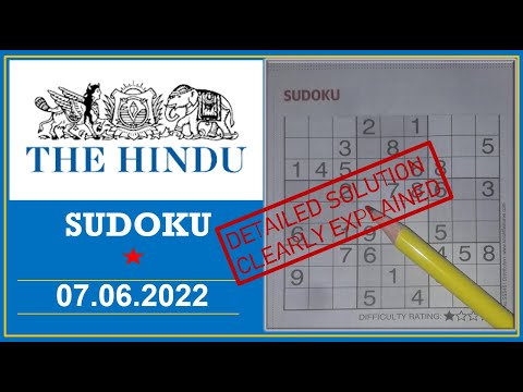 How to Solve 1 Star Hindu  Sudoku Jun 07 2022 -  Step By Step Solution