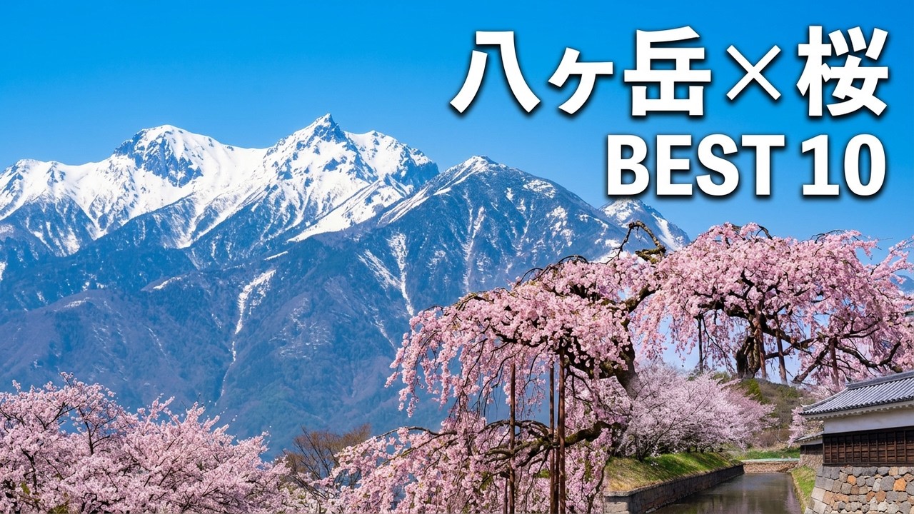 【厳選！】八ヶ岳を望む桜絶景ベスト10選！  / わに塚のサクラ・龍岡城・諏訪湖など / Best 10 Sakura Overlooking Mt. Yatsugatake, Japan