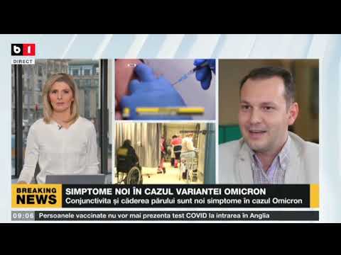 ȘTIRI B1 ORA 9.00 CU LUIZA CERGAN - SIMPTOME NOI ÎN CAZUL VARIANTEI OMICRON