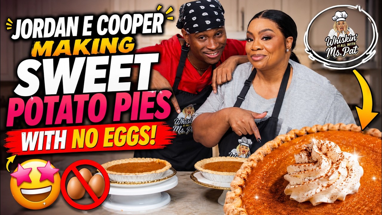 Jordan E. Cooper Makes SWEET POTATO PIE With NO EGGS?! 😳🥧 | Whiskin’ It All with Ms. Pat