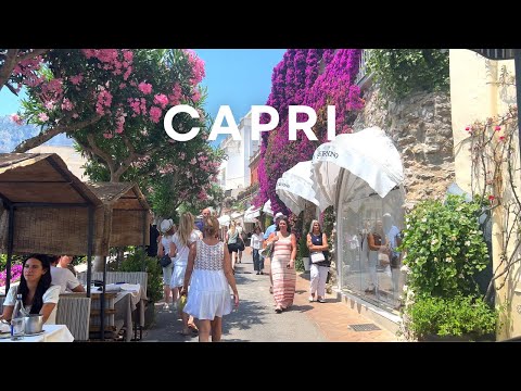 [4K]🇮🇹Italy Summer Evening Walk: Center of Capri, Belvedere Tragara, Dinner at Le Botteghe🍷🦐