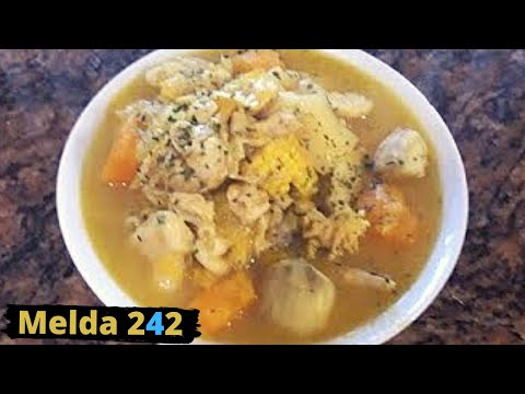Bahamian Pumpkin Soup with Conch, Turkey Wings, and Dumplings