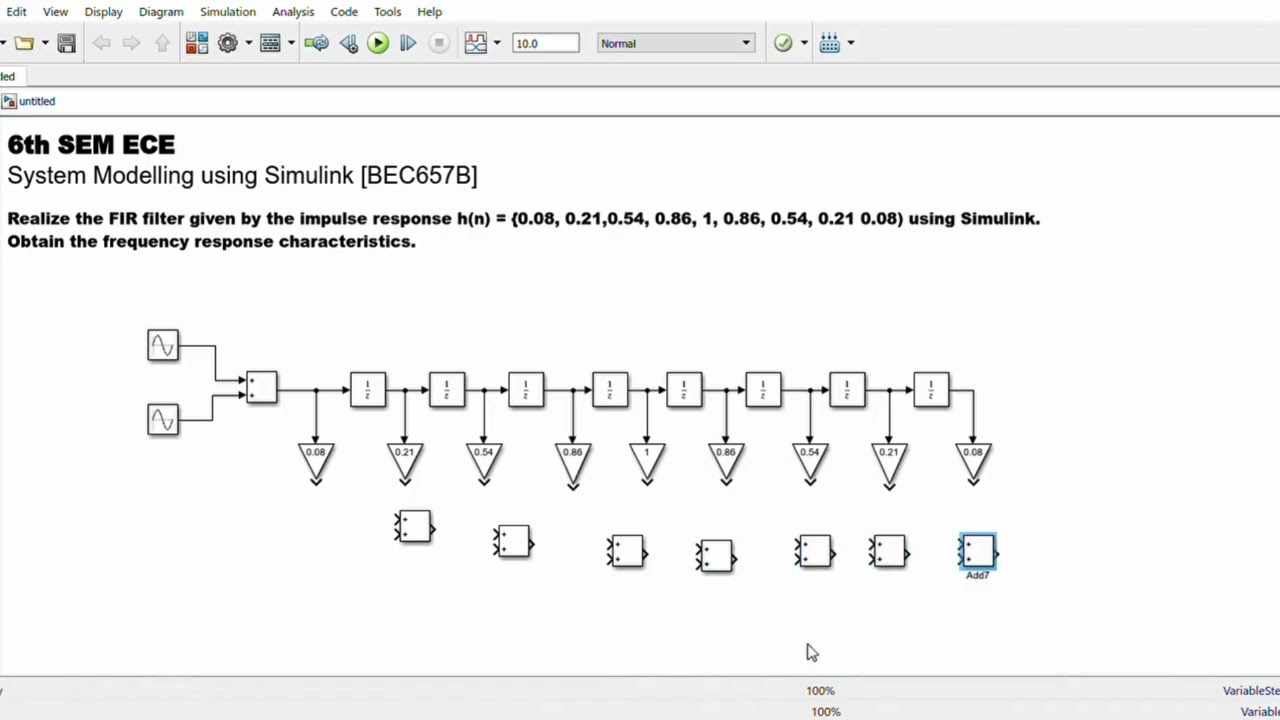 Designing an FIR Filter in Simulink Using a Given Impulse Response