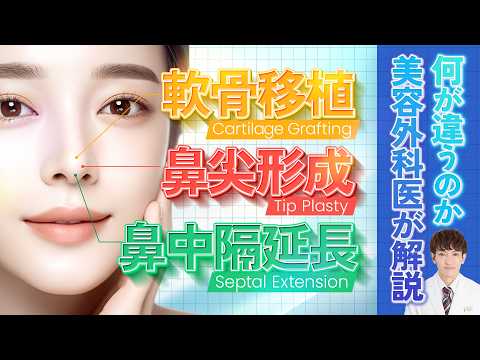 鼻尖形成・軟骨移植と鼻中隔延長　何が違う？
